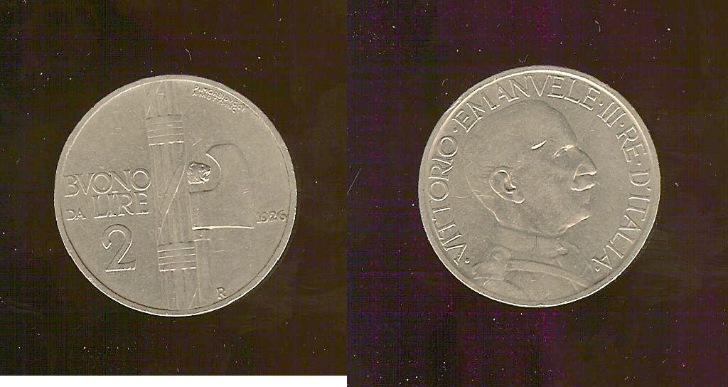 Italy 2 lira 1926 EF